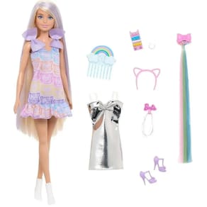 Mattel Barbie Fashion Boneca Loira Penteado Colorido