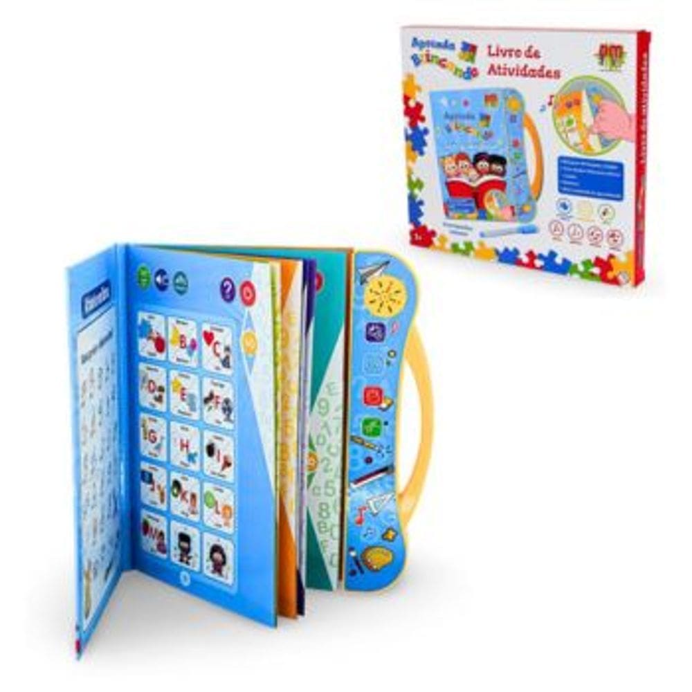 Didaticos Aprenda Brincando Livro de Atividades DM Toys Brinquedo Educativo Interativo Pedagogico