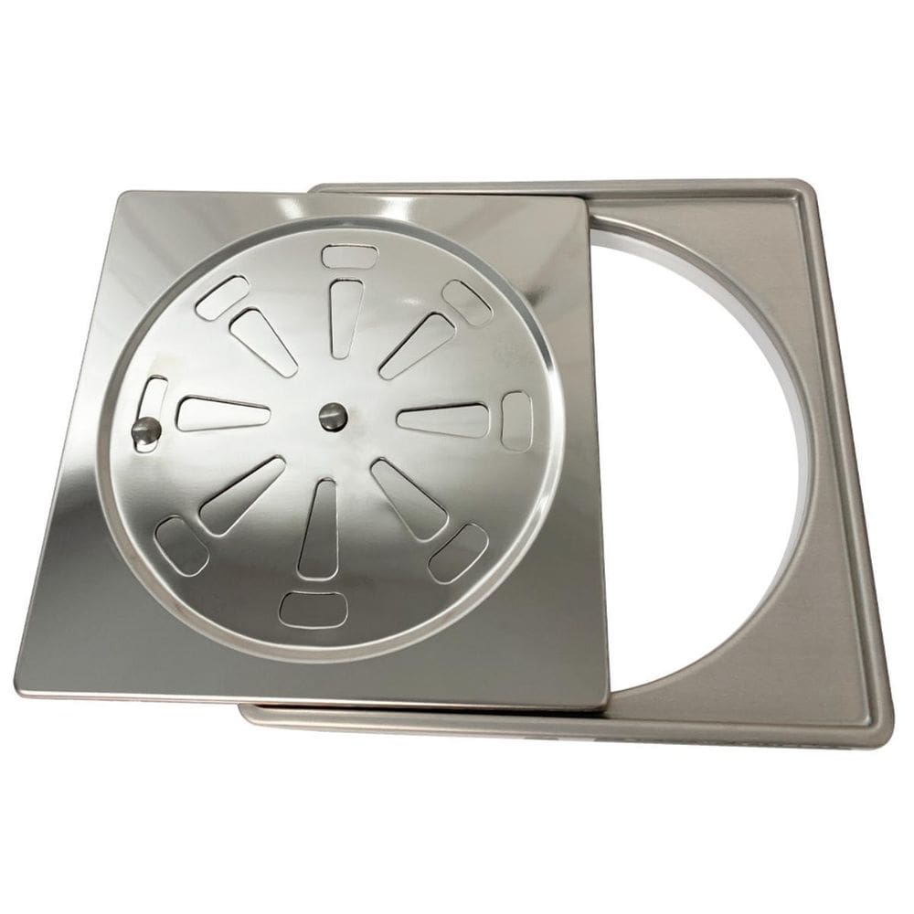 Kit Porta Grelha + Ralo Abre Fecha 15X15 Inox 304 Caixilho