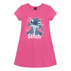 Vestido infantil menina do Stitch Brandili Rosa