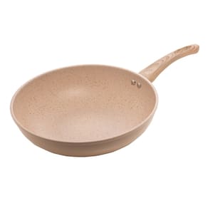 Frigideira Wok de Indução em Alumínio com Revestimento Cerâmico Granilite Bege - Lyor