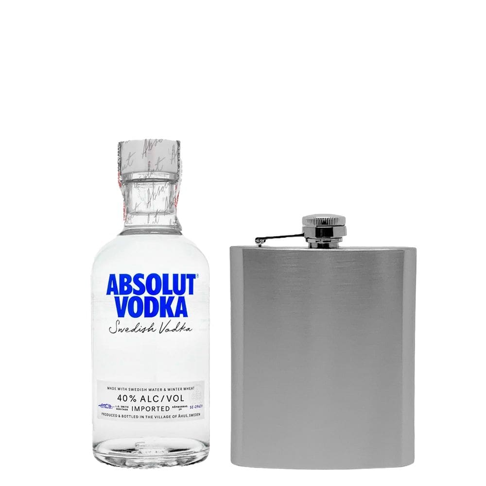 Kit Cantil em Inox com Vodka Absolut 200ml