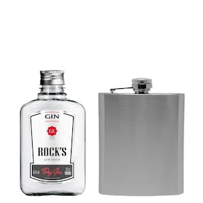 Kit Cantil em Inox com Gin Seco Rock`s 200ml