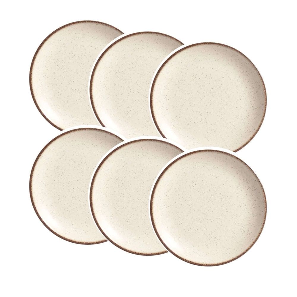 Conjunto de 6 Pratos Sobremesa de Cerâmica Vanilla 21cm - Alleanza