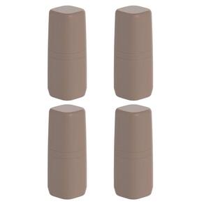 4x Porta Escova de Dente Banheiro Viagem OU Aura Marrom