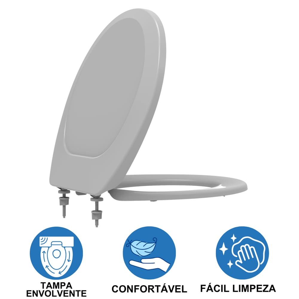 Tampa Assento Vaso Sanitário Oval Universal Premium Branco