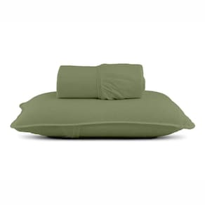 Jogo De Cama Solteiro Malha Lisa Com Elástico 100% Algodão - Linha Casa - Verde