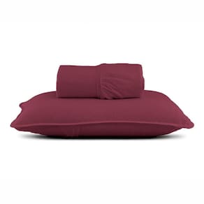 Jogo De Cama Solteiro Malha Lisa Com Elástico 100% Algodão - Linha Casa - Vermelho