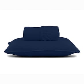 Jogo De Cama Solteiro Malha Lisa Com Elástico 100% Algodão - Linha Casa - Azul