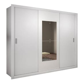 Guarda Roupa Casal 3 Portas Veneza Premium Rufato Branco