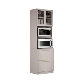Paneleiro Torre Quente Essence 3 Portas 1 Gaveta 230cm De Altura 2 Nicho Para Forno - Itatiaia Fendi