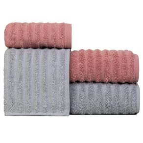 Jogo De Toalha Gigante Fio Penteado - 5 Banhão E 5 Rosto - Soft - Cores Masculinas