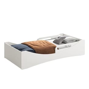 Cama Evolutiva Luna Branco Fosco Com Proteção Lateral Usinada E Colchão D33 - Reller Móveis Branco Fosco