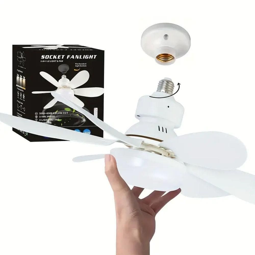 Ventilador De Teto Lâmpada Led 40w Bivolt Branco C- Controle