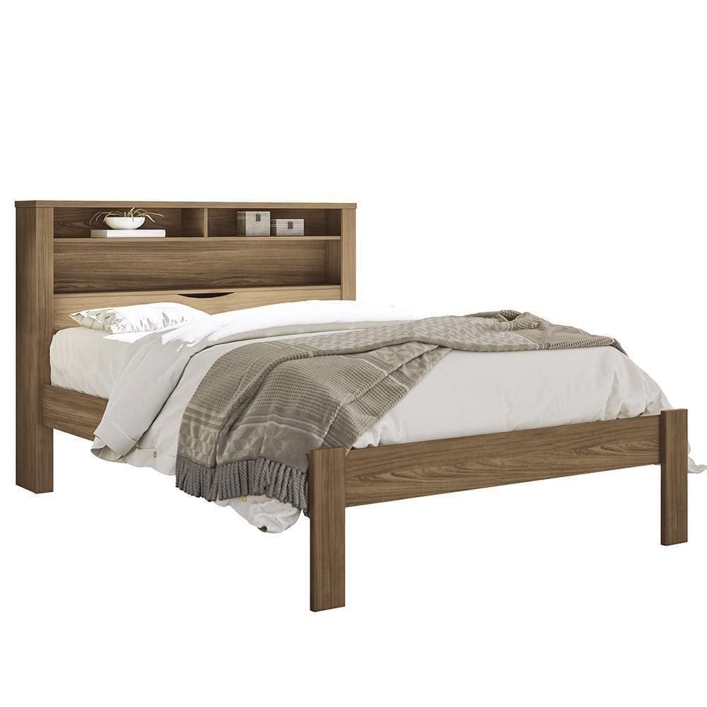Cama Casal Invicta Com Baú Jatobá - Pr Móveis Jatobá