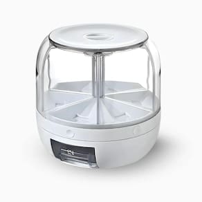 Organizador Porta Grãos Branco Giratório 06 Divisórias