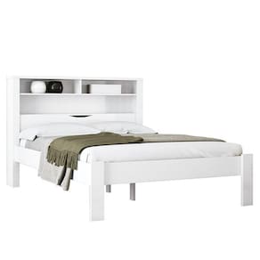Cama Casal Invicta Com Baú Branco - Pr Móveis Branco