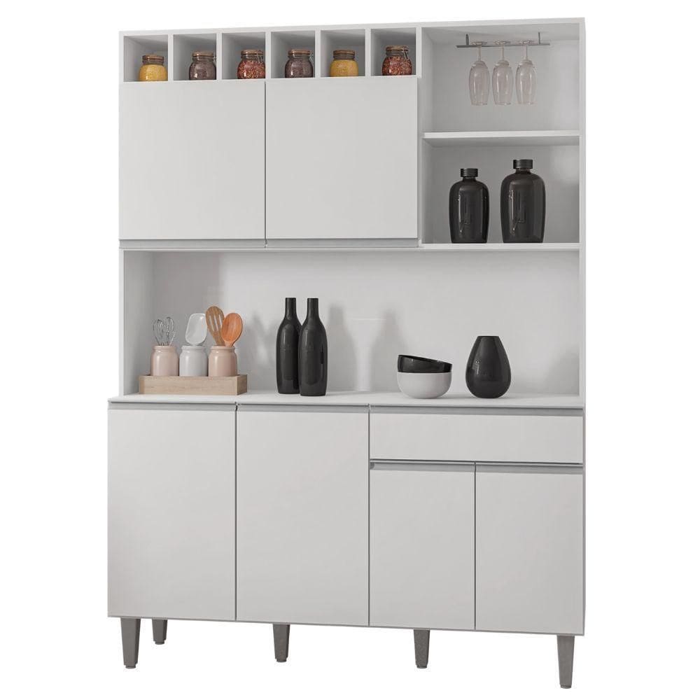 Kit Armário Cozinha Compacta Alice 6 Portas Branco Ajl