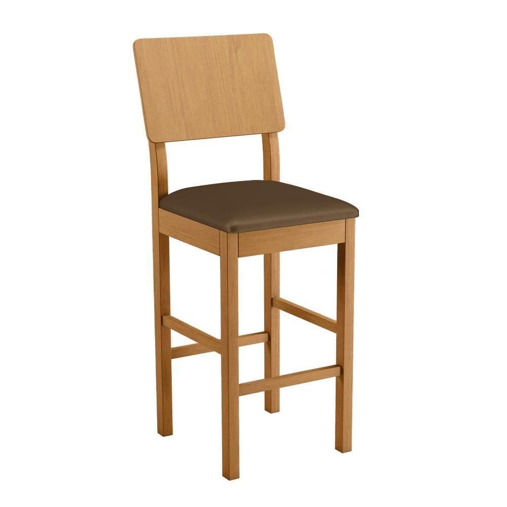 Banqueta Jade 01 Madeira Maciça Jcm Veludo Marrom