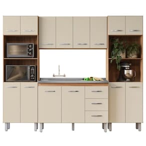 Cozinha Modulada Completa 4 Peças Mara Savana Off White Moblis