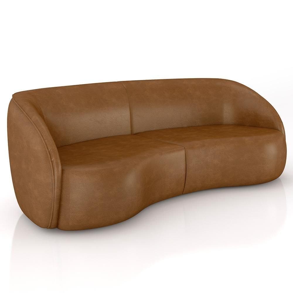 Sofá 4 Lugares Para Sala Living Orgânico 288cm Eron M03 Couríssimo Whisky - Lyam Decor