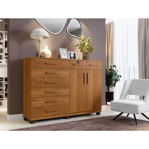 Cômoda New Triunfo 8 Gavetas 2 Portas Benetil Cinamomo
