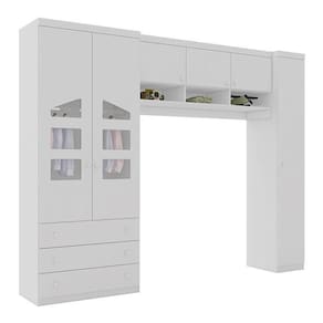 Quarto Modulado Infantil Eloisa 3 Portas E Ponte Aérea Branco - Phoenix Baby Branco