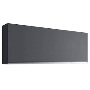 Armário Aéreo Andréia 150 Cm 4 Portas Cinza Ajl