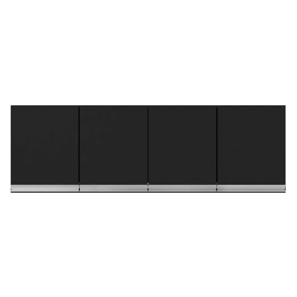 Armário Aéreo Andréia 150 Cm 4 Portas Preto Ajl