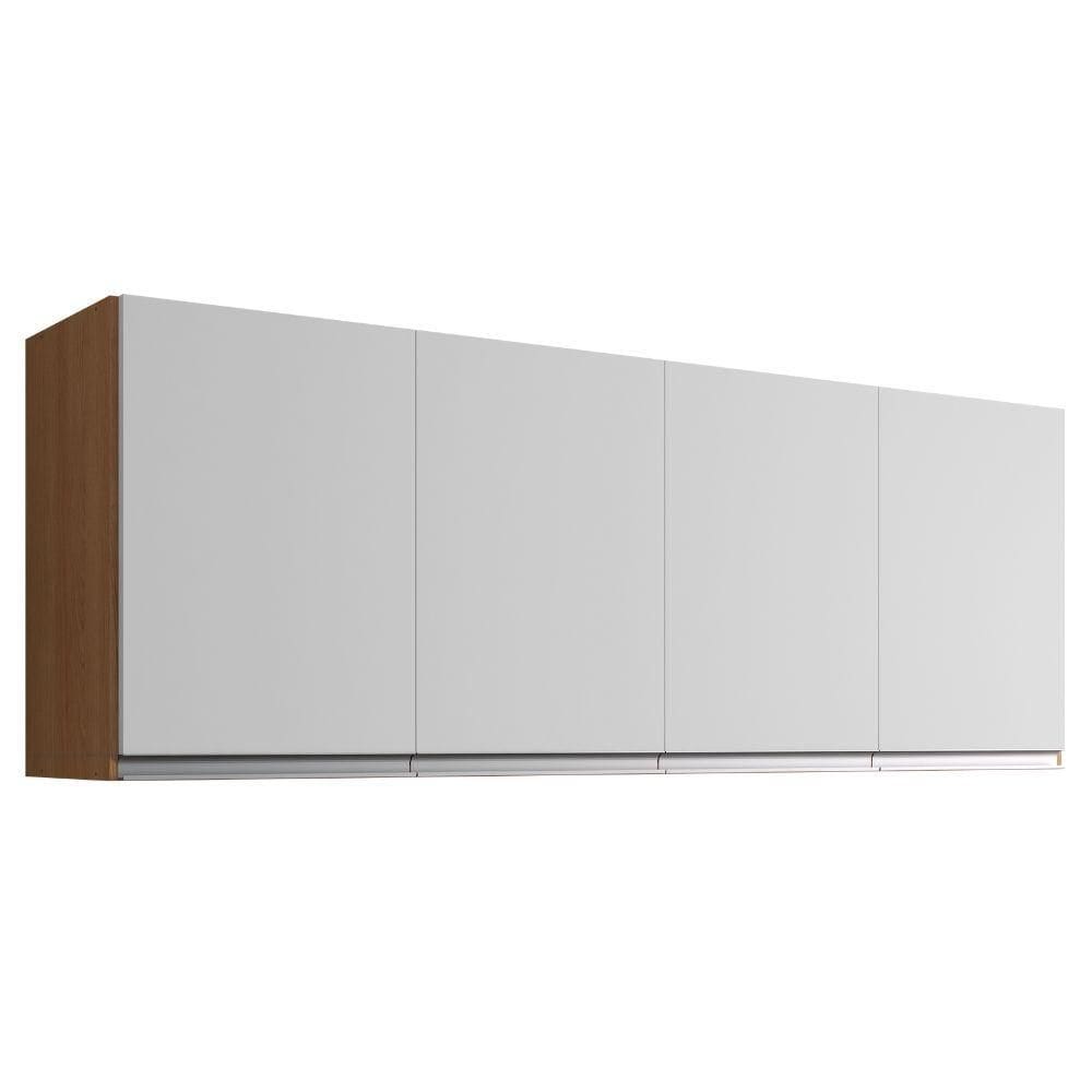 Armário Aéreo Andréia 150 Cm 4 Portas Amendoa Branco Ajl