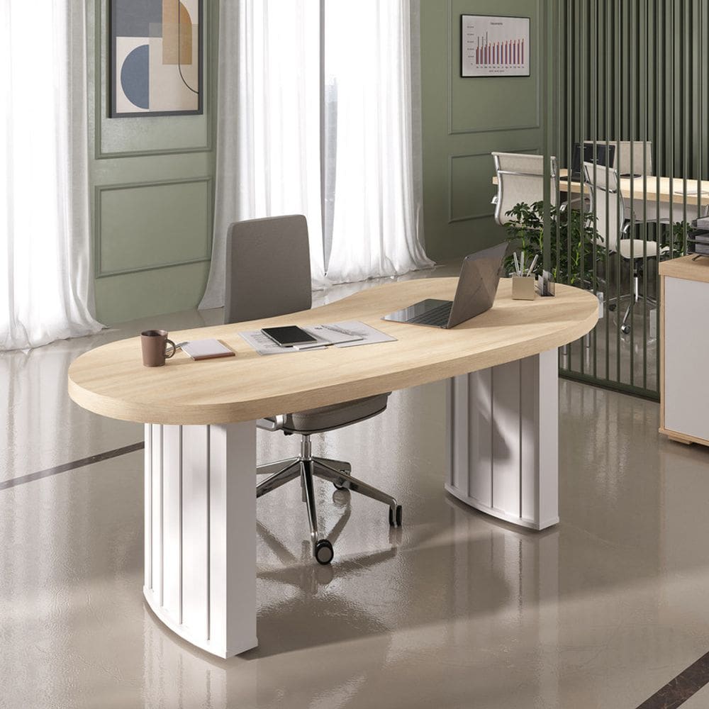 Mesa Artany Tamburaro Organic - Carvalho/Branco 6274
