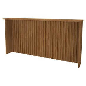 Bancada Ilha Mesa Gourmet Monza Ripada 208cm Freijó - Indékes Freijó