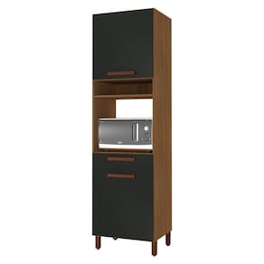 Torre Quente Monza 60,7cm 1 Forno 2 Portas E 1 Gaveta Freijó-chumbo - Indékes Freijó-chumbo