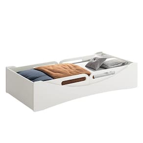 Cama Evolutiva Luna Branco Fosco, 2 Kits Proteção Lateral Usinada E Colchão D33 - Reller Móveis Branco Fosco