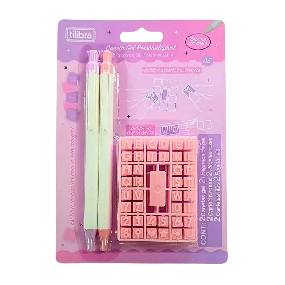 Caneta em Gel Personalizável Ponta Fina 0.5mm Memórias com a Sua Amiga - Tilibra | Papelaria | Escrita | Fofo | BFF |