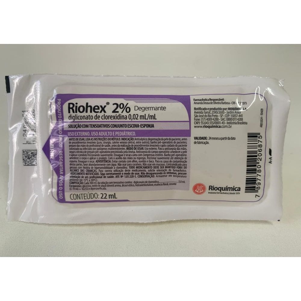 Escova Assepsia Clorexidina Riohex 2% Rioquímica
