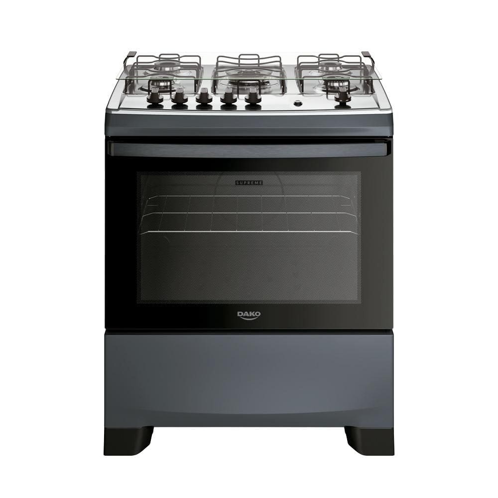 Fogão Dako 5 Bocas Mesa Inox Tripla Chama Supreme Titanium Bivolt