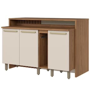 Kit Ilha Gourmet com Balcões 80cm, 40cm e Porta Toalha Requinte - Móveis Henn