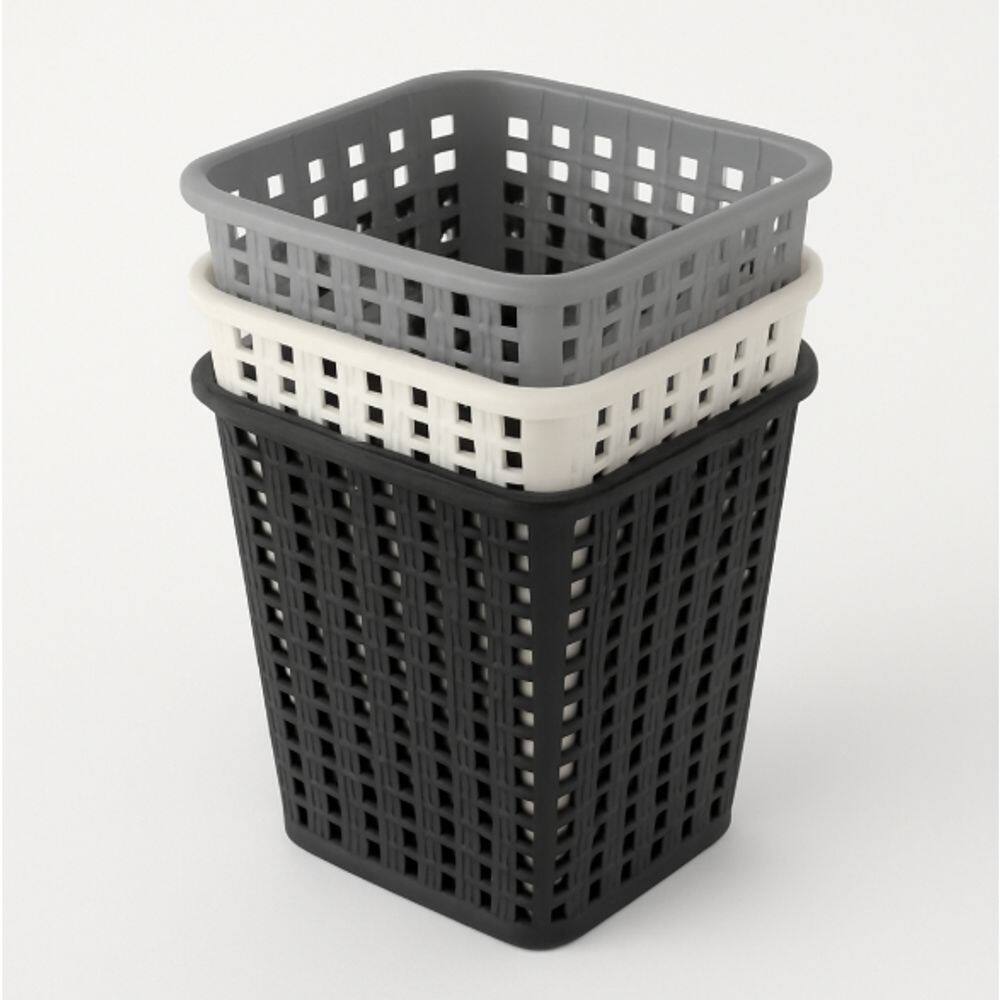 Kit 3 Cestos Telada Plástico Organizador Escritório Banheiro Cozinha Lápis Maquiagem