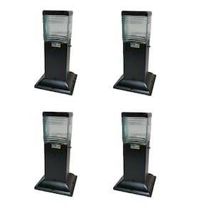 Poste Balizador Quadrado Preto 30Cm Jardim Kit 4 Unidades