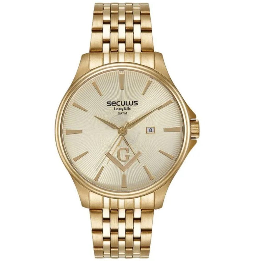 Relogio Seculus Masculino Maçonaria 44201Gpsvda1