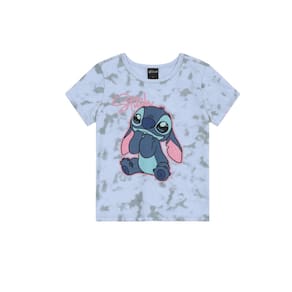 Blusa infantil menina tiedye do Stitch Brandili Azul