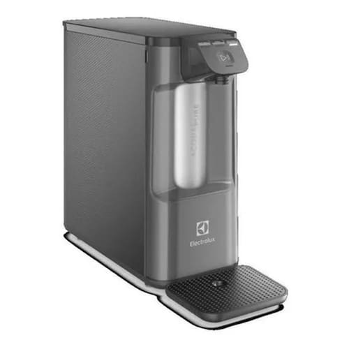 imagem-Purificador de Água Gelada Fria e Natural Eletrônico Placa Compacto Electrolux PE12G com Filtro Carvão 6 meses ou 3000L Painel Touch Cinza 127/220V