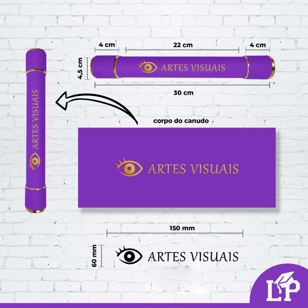 Canudo de formatura personalizado Artes Visuais | Loja de Formatura