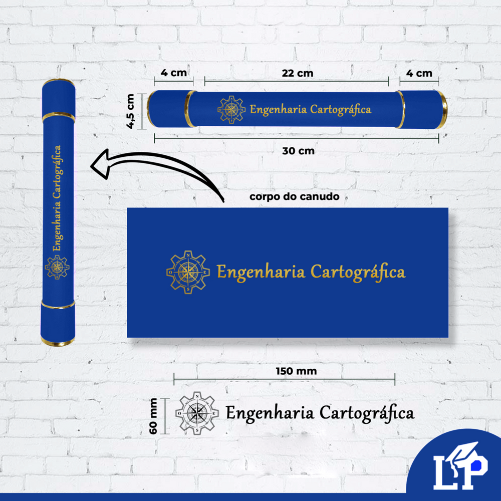 Canudo de formatura personalizado Engenharia Cartográfica | Loja de Formatura