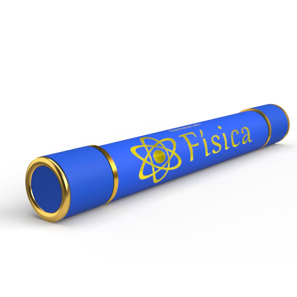 Canudo de formatura personalizado Bacharel Física | Loja de Formatura
