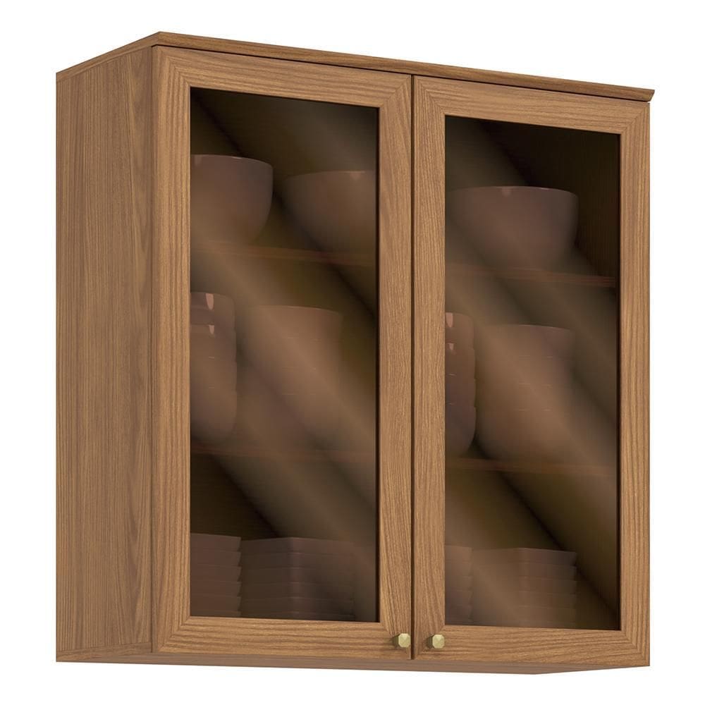 Armário Aéreo Requinte 80cm 2 Portas com Vidro - Móveis Henn