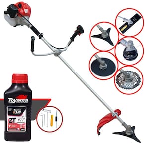 Máquina de Cortar Grama Anmax CG430P À Gasolina 43cc 2HP 9.000rpm Roçadeira Lateral Multifuncional Com 5 Opções de Cortes + ÓLEO TOYAMA 2T