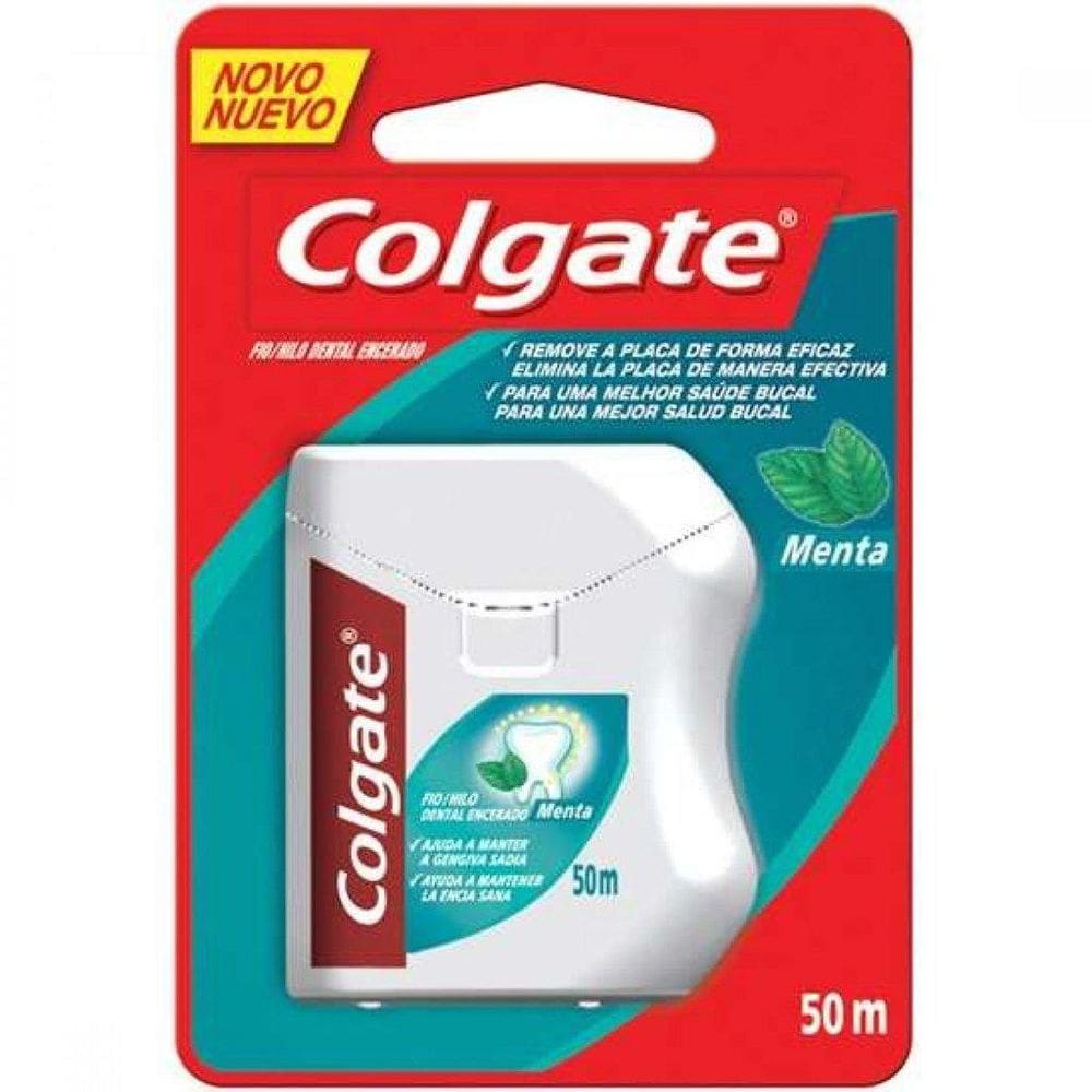 Fio Dental Colgate Encerado - Sabor Menta - 50M