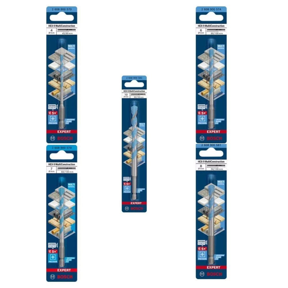 Kit 5 Brocas Multi Construction Encaixe Parafusadeira Bosch